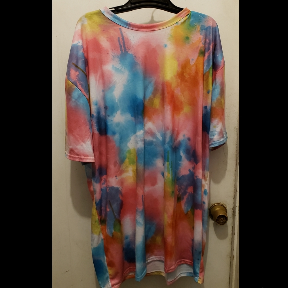 Tie dye oversized beach t-shirt dress